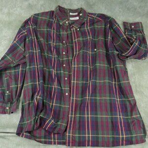 EUC Steeple Chase Plaid Multicolor Casual Shirt Button Down Men's Size 3X  S1-83